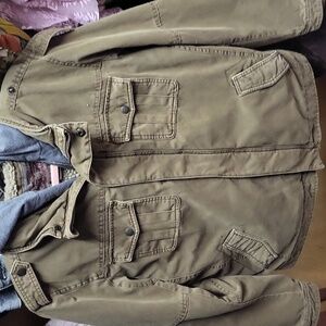 Levis utility jacket XL Youth sized but will fit bigger Dark Khaki twill